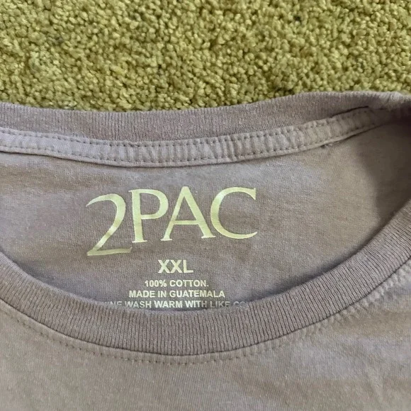 2Pac Graphic T Shirt XXL Lavender Purple Hip Hop Rap Tee - Picture 2 of 4